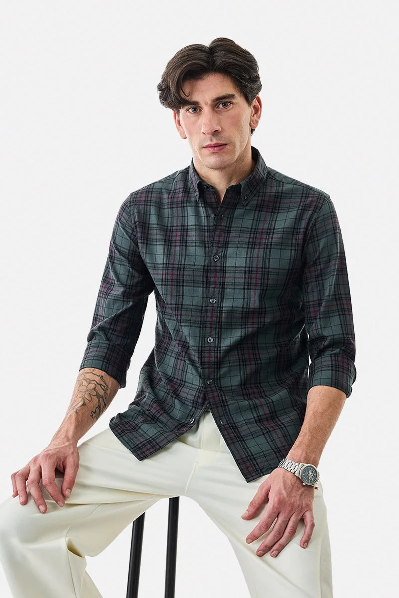 SNITCH Plaid 100% Cotton Slim Fit Shirt